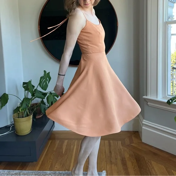 Giorgio Armani | Dresses | Giorgio Armani Peach Fit And Flare Mini Dress |  Poshmark
